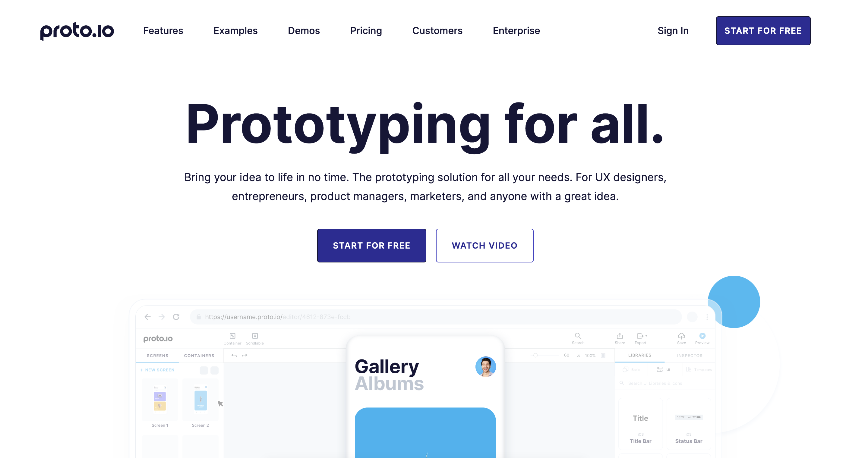 Proto.io - UI/UX design tools