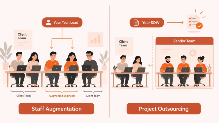 IT staff augmentation vs outsourcing - who manages the engineers and who owns outcomes in each model